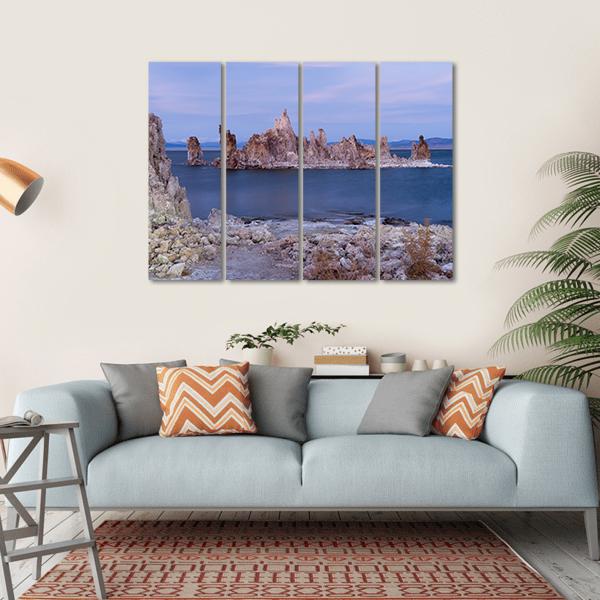 Rock Salt Tufa Formations In Mono Lake California Canvas Wall Art-4 Horizontal-Gallery Wrap-34" x 24"-Tiaracle