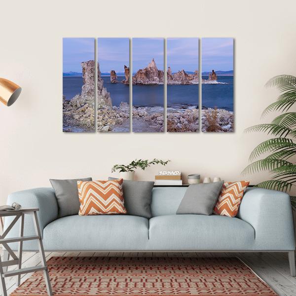 Rock Salt Tufa Formations In Mono Lake California Canvas Wall Art-5 Horizontal-Gallery Wrap-22" x 12"-Tiaracle