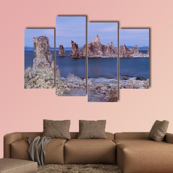 Rock Salt Tufa Formations In Mono Lake California Canvas Wall Art-4 Pop-Gallery Wrap-50" x 32"-Tiaracle