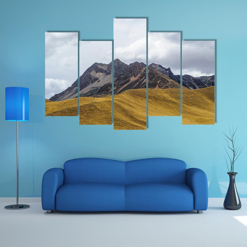 Rocks & Mountain US Canvas Wall Art-5 Pop-Gallery Wrap-47" x 32"-Tiaracle
