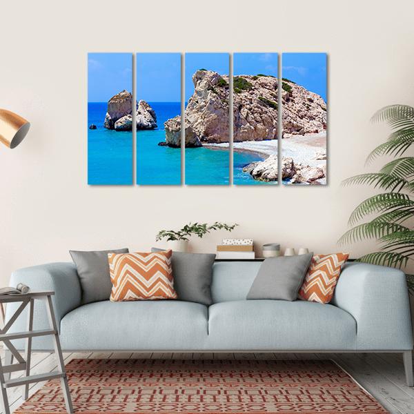 Rocks Of Aphrodite In Paphos Canvas Wall Art-5 Horizontal-Gallery Wrap-22" x 12"-Tiaracle