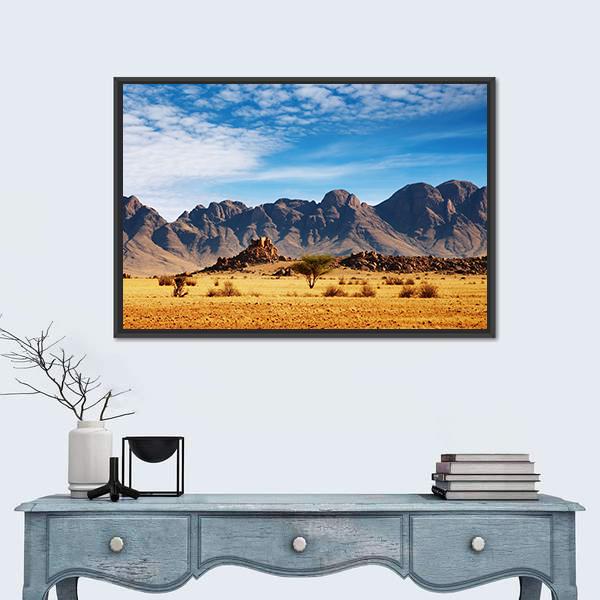 Rocks Of Namib Desert Canvas Wall Art-1 Piece-Floating Frame-24" x 16"-Tiaracle