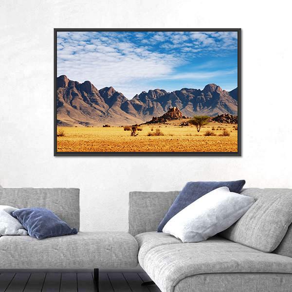 Rocks Of Namib Desert Canvas Wall Art-3 Horizontal-Gallery Wrap-25" x 16"-Tiaracle