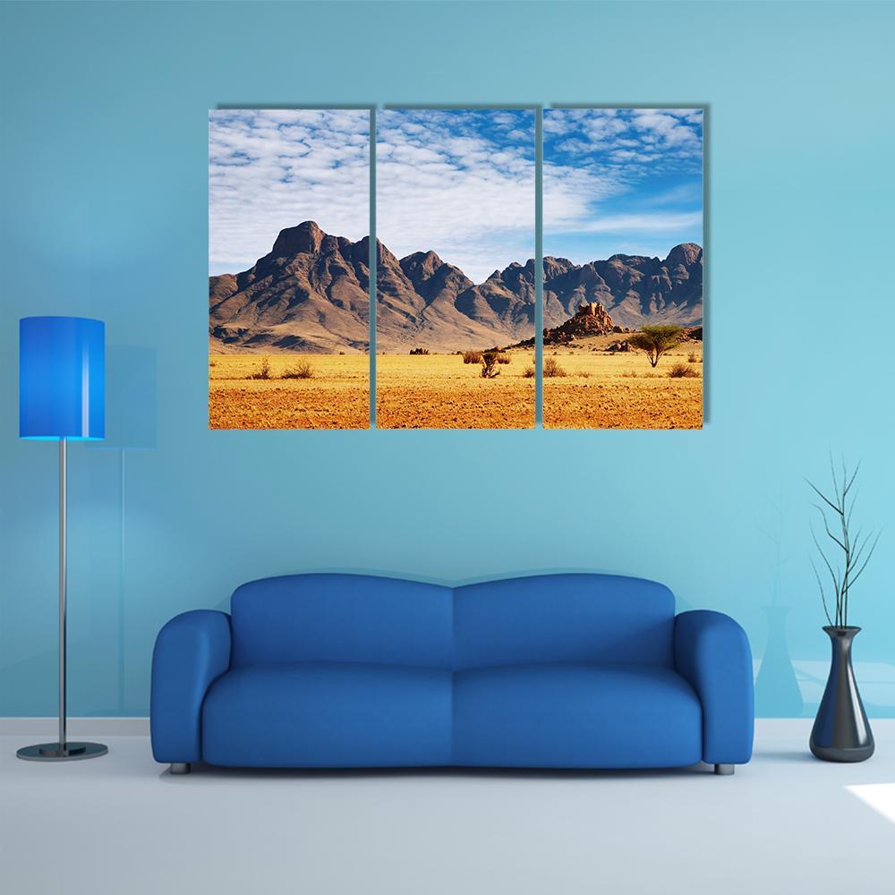 Rocks Of Namib Desert Canvas Wall Art-3 Horizontal-Gallery Wrap-37" x 24"-Tiaracle