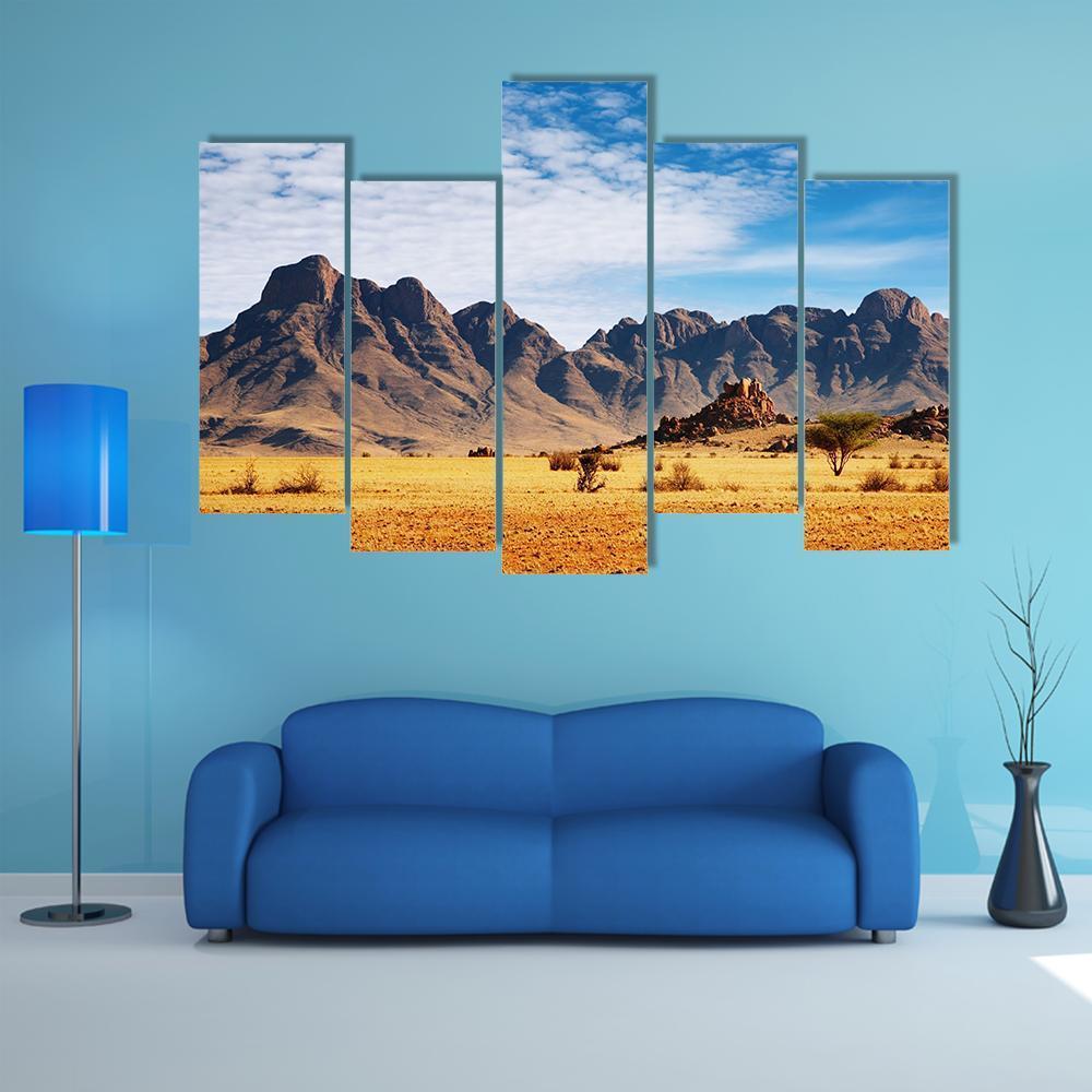 Rocks Of Namib Desert Canvas Wall Art-5 Pop-Gallery Wrap-47" x 32"-Tiaracle