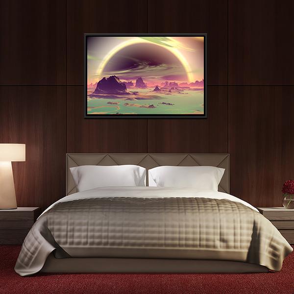 Rocks On Alien Planet Canvas Wall Art-5 Horizontal-Gallery Wrap-22" x 12"-Tiaracle
