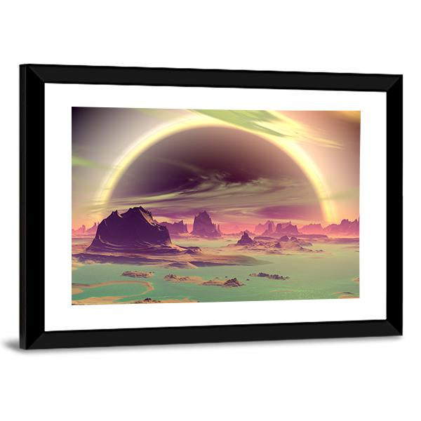 Rocks On Alien Planet Canvas Wall Art-5 Horizontal-Gallery Wrap-22" x 12"-Tiaracle