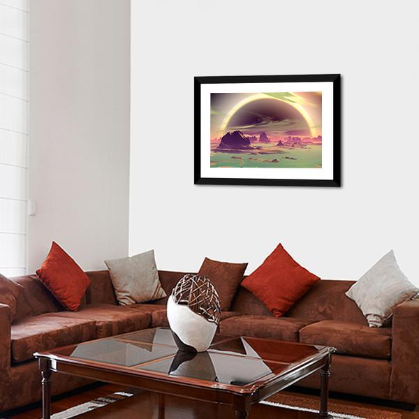 Rocks On Alien Planet Canvas Wall Art-5 Horizontal-Gallery Wrap-22" x 12"-Tiaracle