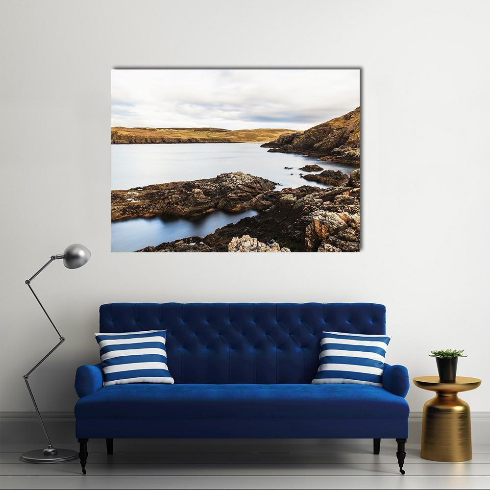 Rocks On Coast At Farr Bay Beach Canvas Wall Art-1 Piece-Gallery Wrap-48" x 32"-Tiaracle