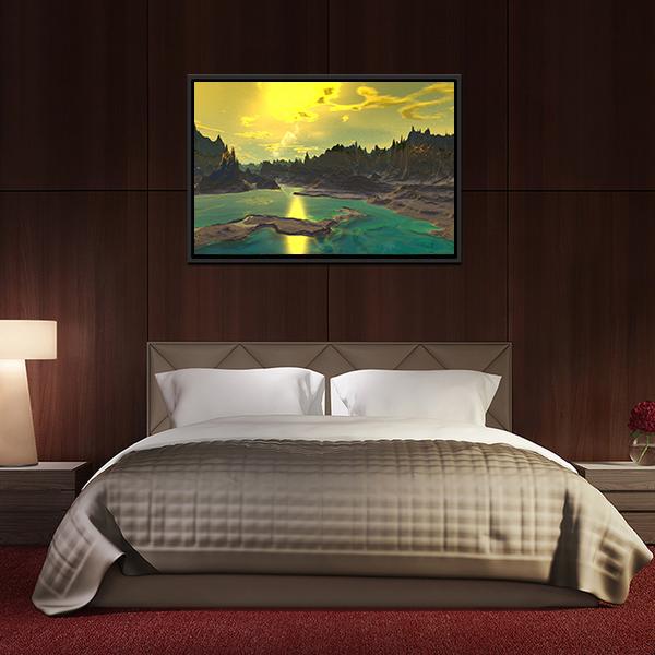 Rocky Alien Planet Canvas Wall Art-3 Horizontal-Gallery Wrap-25" x 16"-Tiaracle
