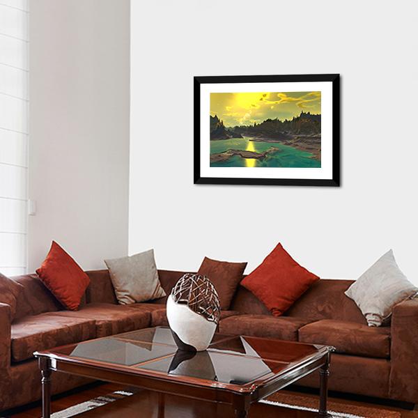 Rocky Alien Planet Canvas Wall Art-3 Horizontal-Gallery Wrap-25" x 16"-Tiaracle