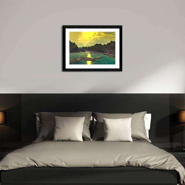 Rocky Alien Planet Canvas Wall Art-3 Horizontal-Gallery Wrap-25" x 16"-Tiaracle