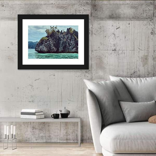 Rocky Bay Of Philippine Islands Canvas Wall Art-3 Horizontal-Gallery Wrap-25" x 16"-Tiaracle