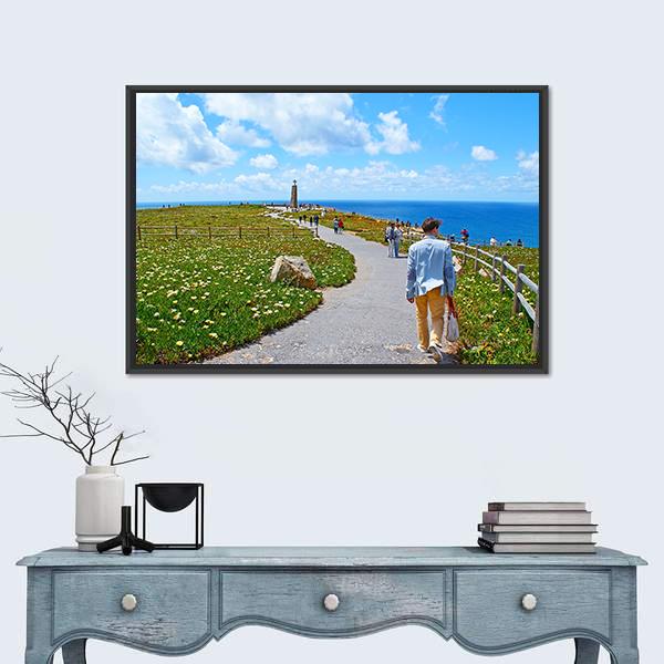 Rocky Cliff In Sintra Portugal Canvas Wall Art-3 Horizontal-Gallery Wrap-25" x 16"-Tiaracle