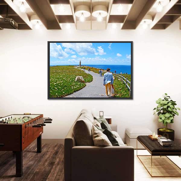 Rocky Cliff In Sintra Portugal Canvas Wall Art-3 Horizontal-Gallery Wrap-25" x 16"-Tiaracle