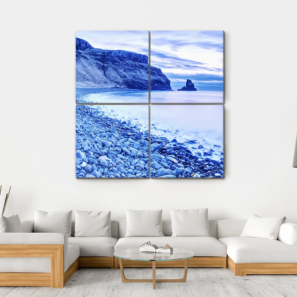 Rocky Coast Of Sea Canvas Wall Art-4 Square-Gallery Wrap-17" x 17"-Tiaracle