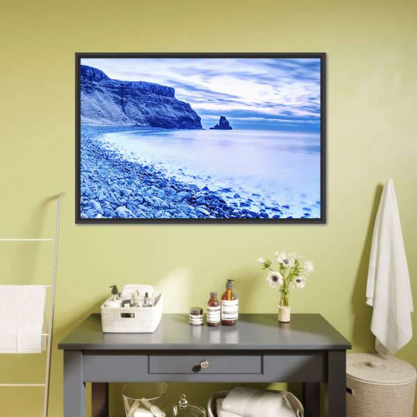 Rocky Coast Of Sea Canvas Wall Art-1 Piece-Floating Frame-24" x 16"-Tiaracle