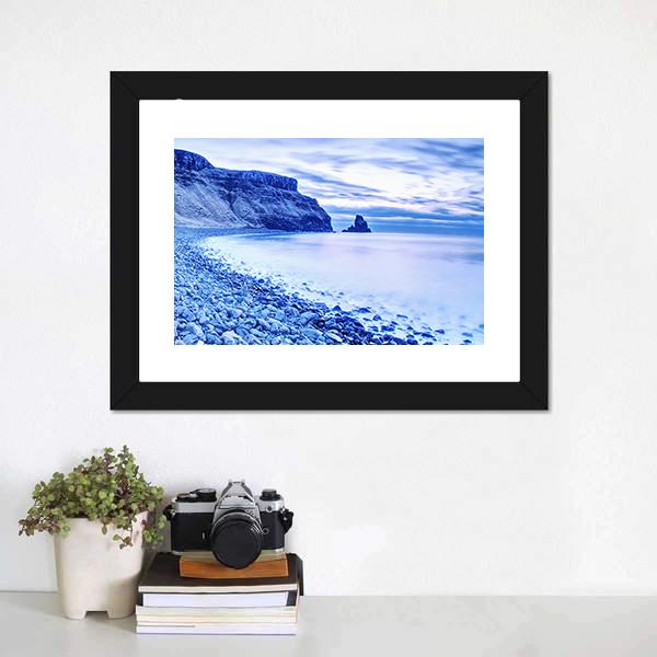 Rocky Coast Of Sea Canvas Wall Art-1 Piece-Framed Print-20" x 16"-Tiaracle