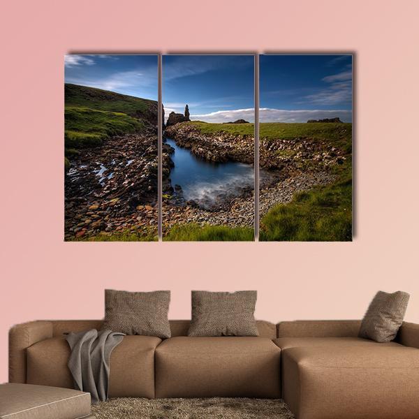 Rocky Coastline In Scotland Canvas Wall Art-3 Horizontal-Gallery Wrap-37" x 24"-Tiaracle