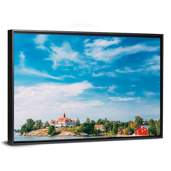 Rocky Island Near Helsinki Canvas Wall Art-3 Horizontal-Gallery Wrap-25" x 16"-Tiaracle