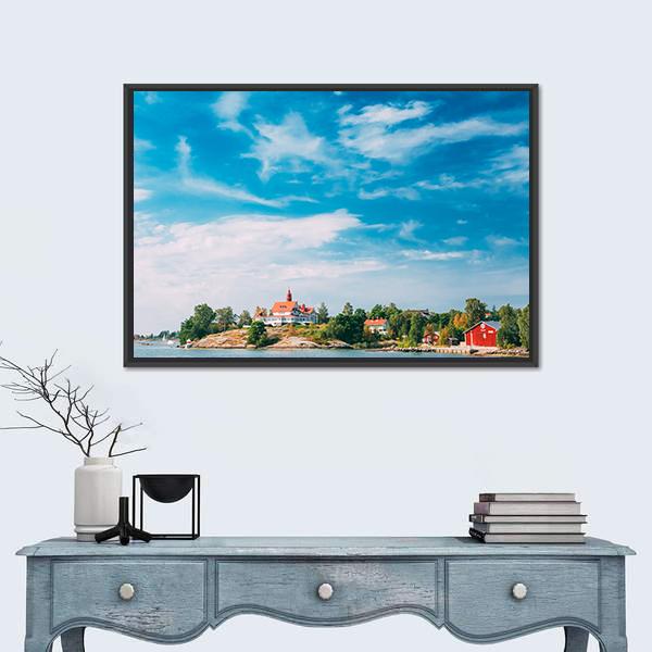 Rocky Island Near Helsinki Canvas Wall Art-3 Horizontal-Gallery Wrap-25" x 16"-Tiaracle