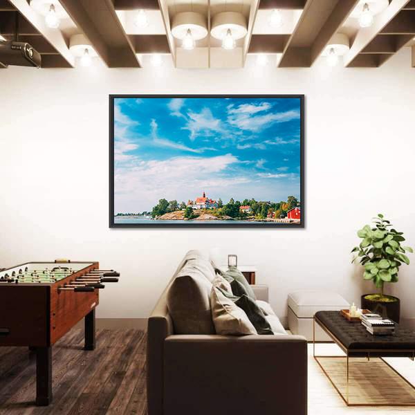 Rocky Island Near Helsinki Canvas Wall Art-3 Horizontal-Gallery Wrap-25" x 16"-Tiaracle