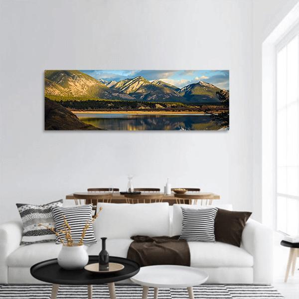 Rocky Mountains In The Columbia Panoramic Canvas Wall Art-1 Piece-36" x 12"-Tiaracle