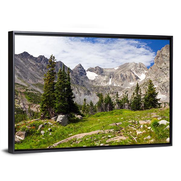 Rocky Mountains Landscape Canvas Wall Art-3 Horizontal-Gallery Wrap-25" x 16"-Tiaracle