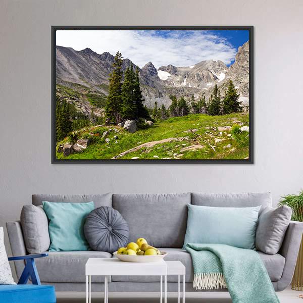 Rocky Mountains Landscape Canvas Wall Art-3 Horizontal-Gallery Wrap-25" x 16"-Tiaracle