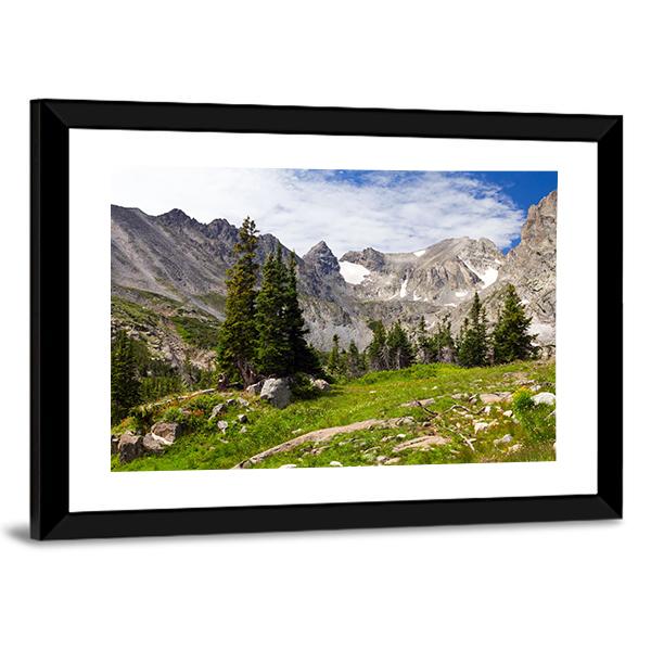 Rocky Mountains Landscape Canvas Wall Art-3 Horizontal-Gallery Wrap-25" x 16"-Tiaracle