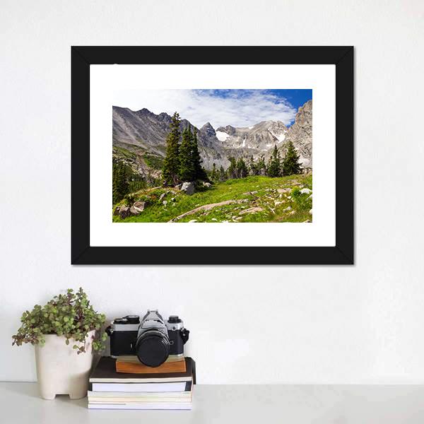 Rocky Mountains Landscape Canvas Wall Art-3 Horizontal-Gallery Wrap-25" x 16"-Tiaracle