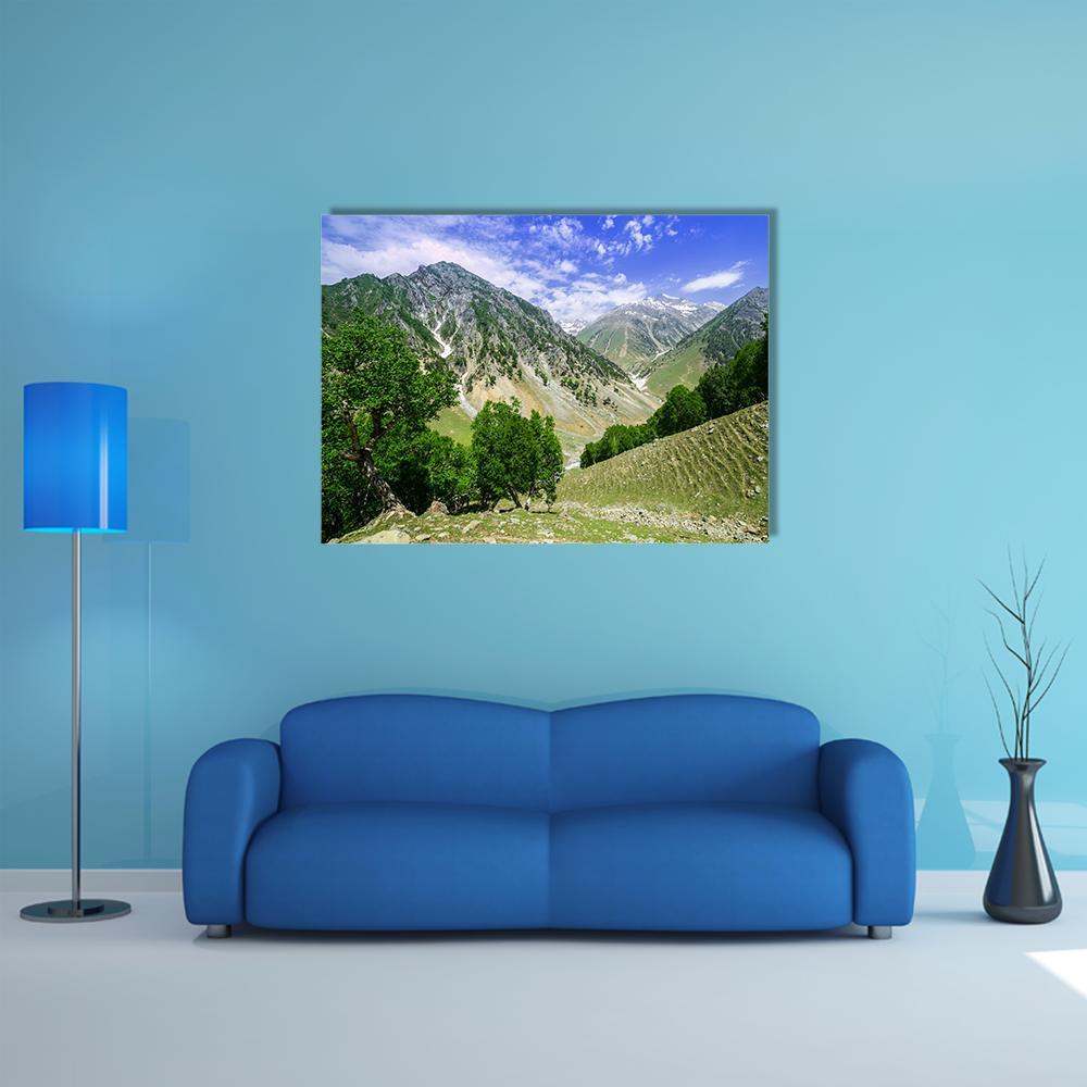 Rocky Mountains Canvas Wall Art-1 Piece-Gallery Wrap-48" x 32"-Tiaracle