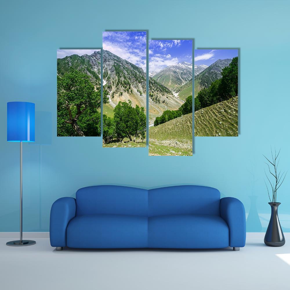 Rocky Mountains Canvas Wall Art-4 Pop-Gallery Wrap-50" x 32"-Tiaracle