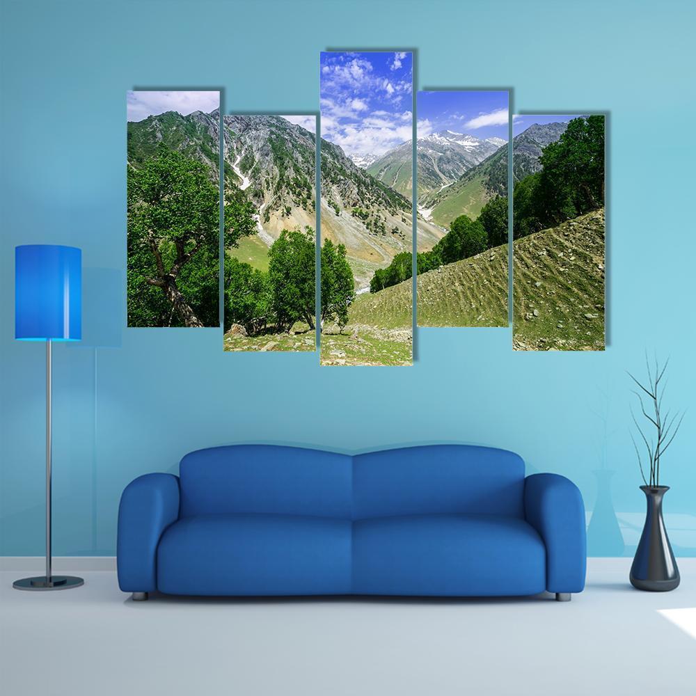 Rocky Mountains Canvas Wall Art-5 Pop-Gallery Wrap-47" x 32"-Tiaracle