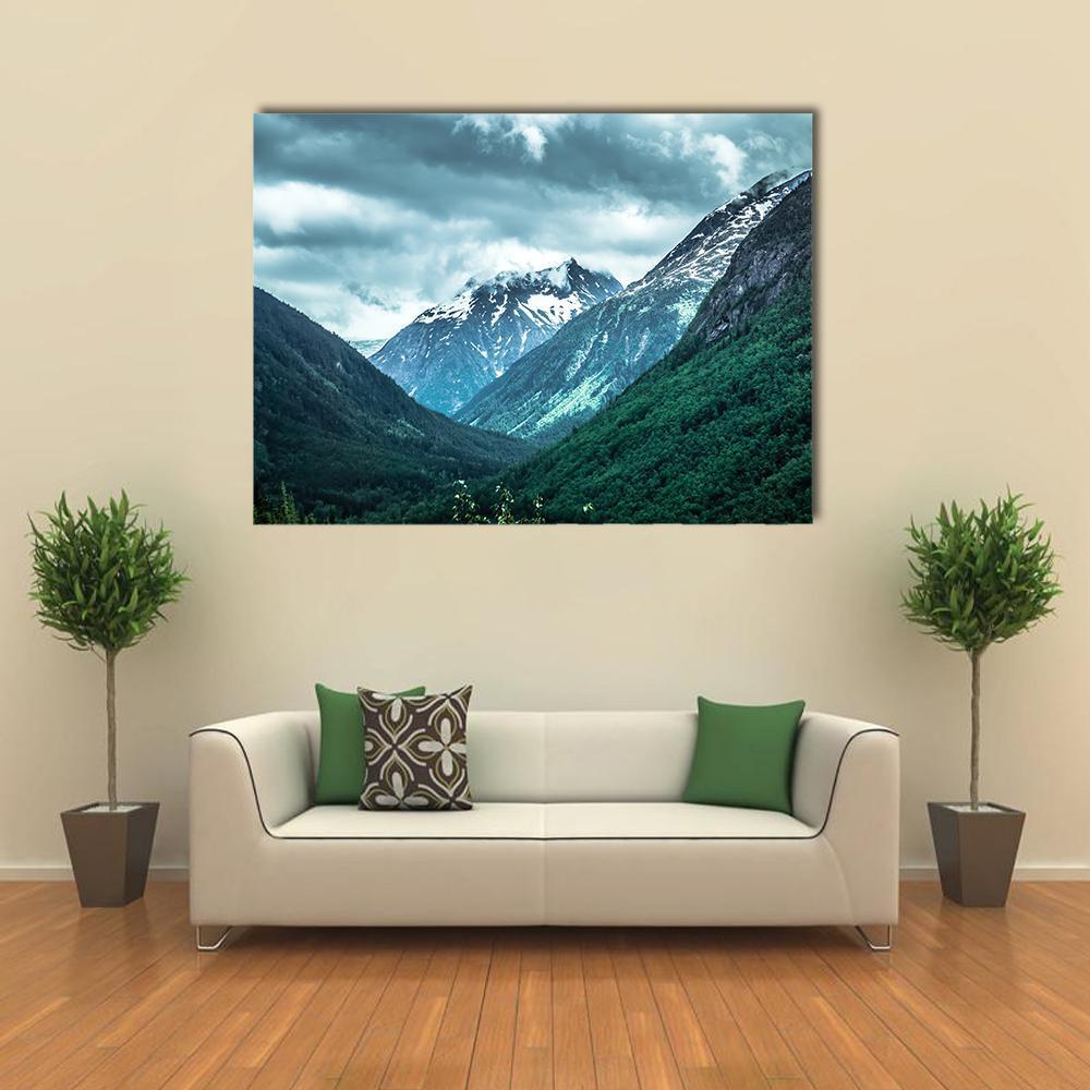 Rocky Mountains On Alaska British Columbia Border Canvas Wall Art-1 Piece-Gallery Wrap-48" x 32"-Tiaracle