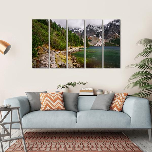 Rocky Road Along Shore Canvas Wall Art-5 Horizontal-Gallery Wrap-22" x 12"-Tiaracle