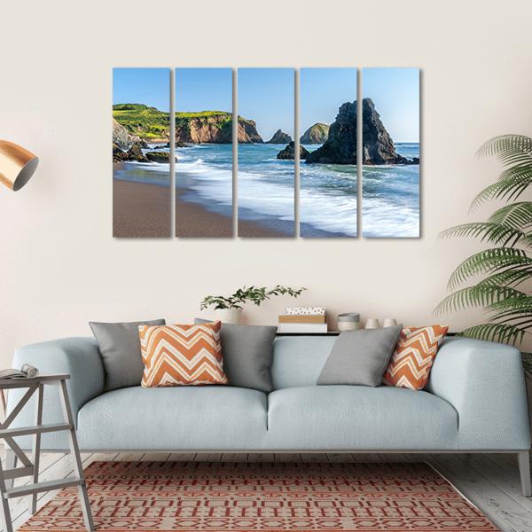 Rodeo Beach In California Canvas Wall Art-5 Horizontal-Gallery Wrap-22" x 12"-Tiaracle