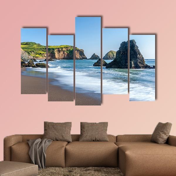 Rodeo Beach In California Canvas Wall Art-5 Pop-Gallery Wrap-47" x 32"-Tiaracle