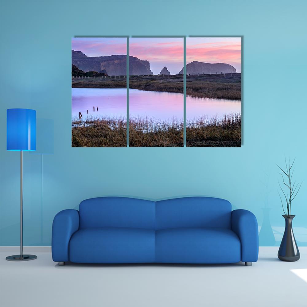 Rodeo Lagoon In Dusk Colors Canvas Wall Art-3 Horizontal-Gallery Wrap-37" x 24"-Tiaracle
