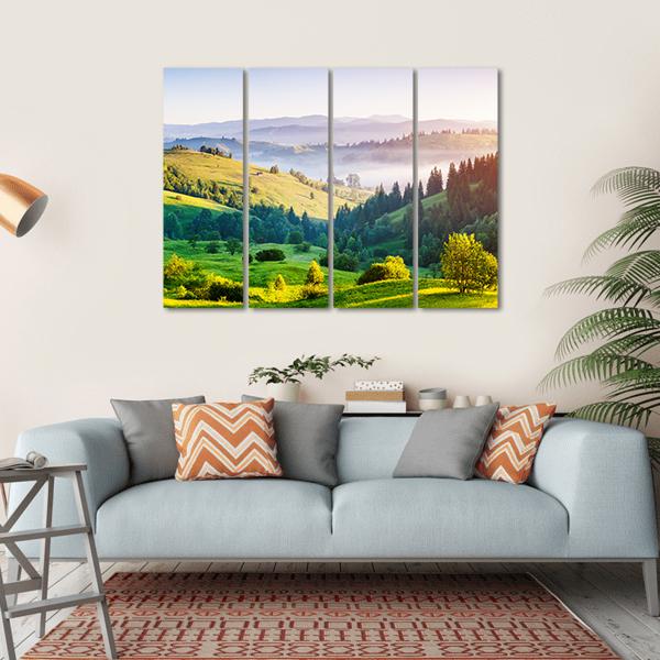 Rolling Countryside Farm Ukraine Canvas Wall Art-4 Horizontal-Gallery Wrap-34" x 24"-Tiaracle