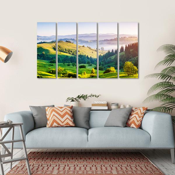 Rolling Countryside Farm Ukraine Canvas Wall Art-5 Horizontal-Gallery Wrap-22" x 12"-Tiaracle