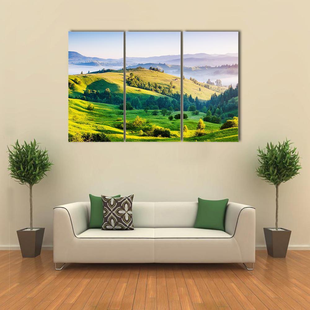 Rolling Countryside Farm Ukraine Canvas Wall Art-3 Horizontal-Gallery Wrap-37" x 24"-Tiaracle