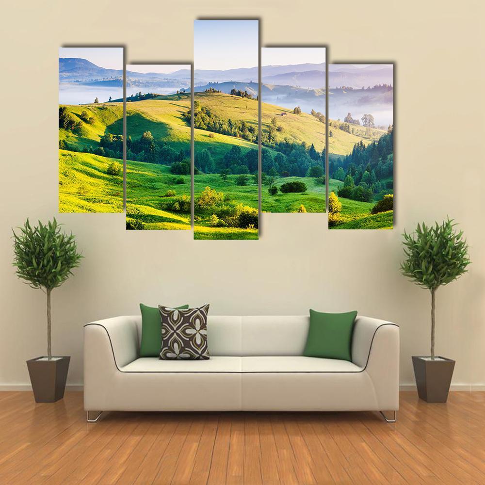 Rolling Countryside Farm Ukraine Canvas Wall Art-5 Pop-Gallery Wrap-47" x 32"-Tiaracle