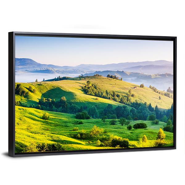 Rolling Countryside Farm Ukraine Panoramic Canvas Wall Art-1 Piece-36" x 12"-Tiaracle