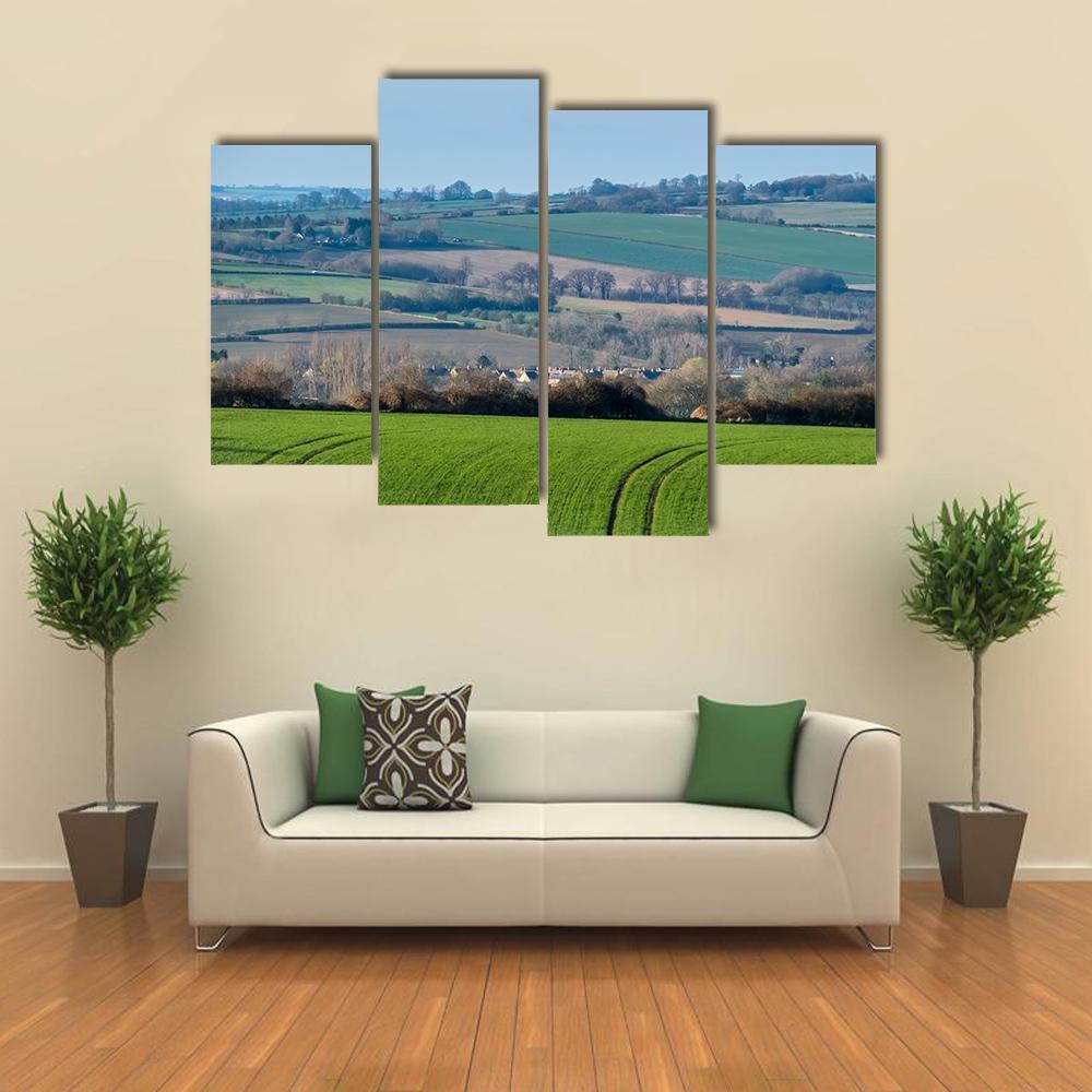 Rolling Oxfordshire Countryside Canvas Wall Art-4 Pop-Gallery Wrap-50" x 32"-Tiaracle