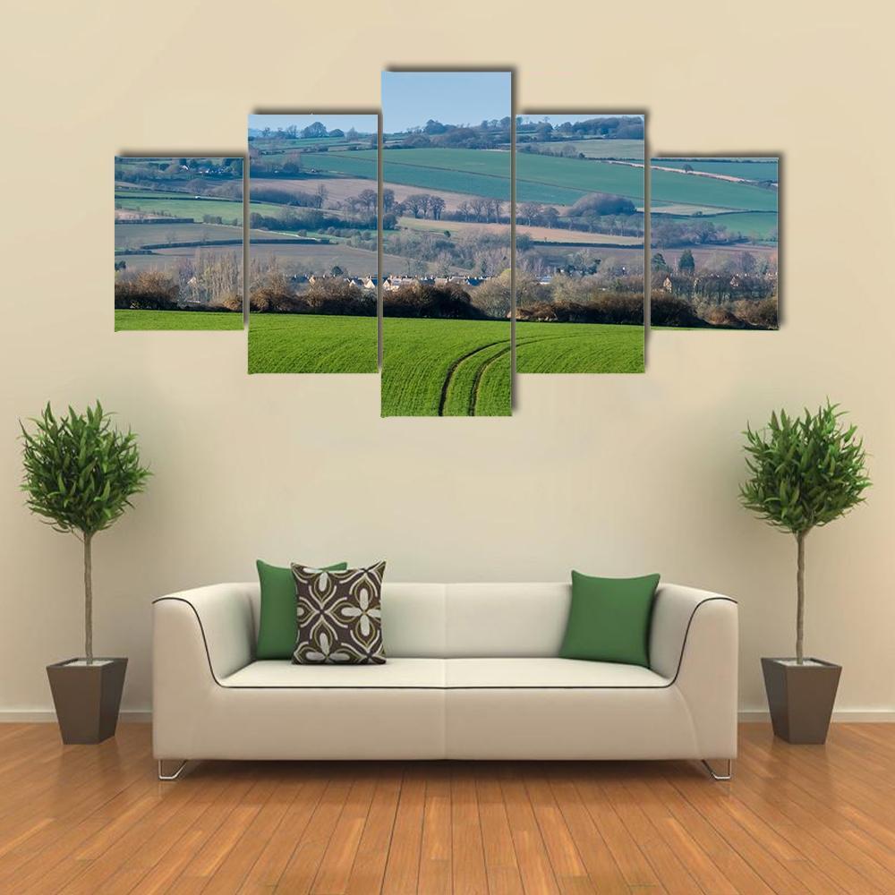 Rolling Oxfordshire Countryside Canvas Wall Art-4 Pop-Gallery Wrap-50" x 32"-Tiaracle
