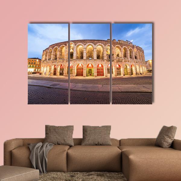 Roman Arena In Verona Italy Canvas Wall Art-3 Horizontal-Gallery Wrap-37" x 24"-Tiaracle