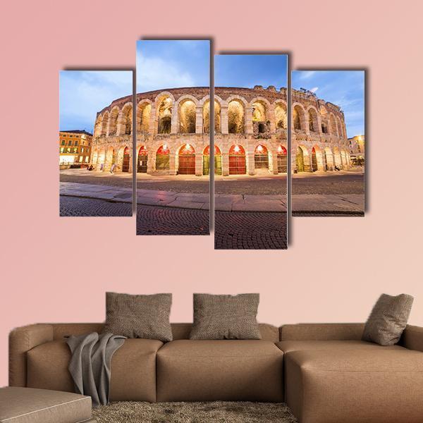 Roman Arena In Verona Italy Canvas Wall Art-4 Pop-Gallery Wrap-50" x 32"-Tiaracle