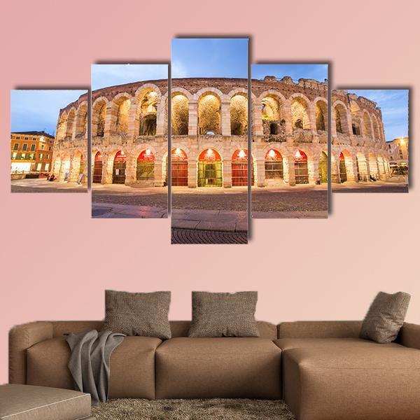 Roman Arena In Verona Italy Canvas Wall Art-5 Star-Gallery Wrap-62" x 32"-Tiaracle