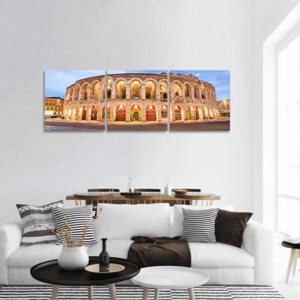Roman Arena In Verona Italy Panoramic Canvas Wall Art-3 Piece-25" x 08"-Tiaracle